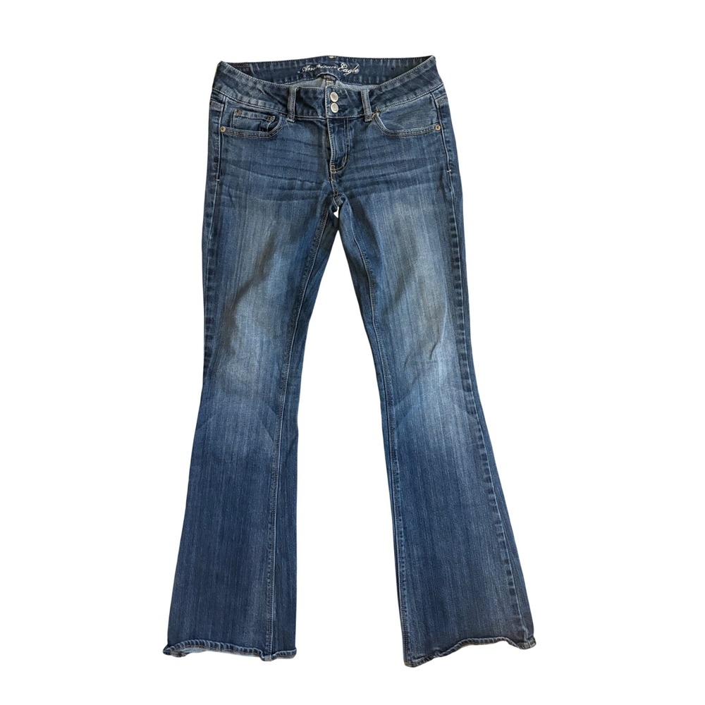 American Eagle Artist Low Rise Bootcut Jeans Dark Wash Size 6 Regular Y2K 0603